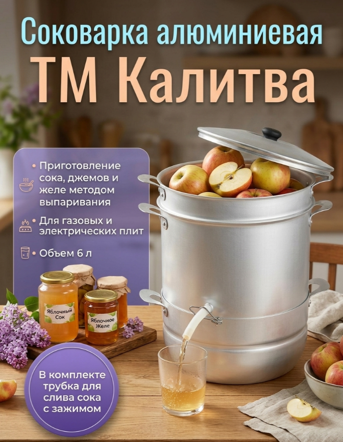 Соковарка алюминиевая 6л ТМ Калитва