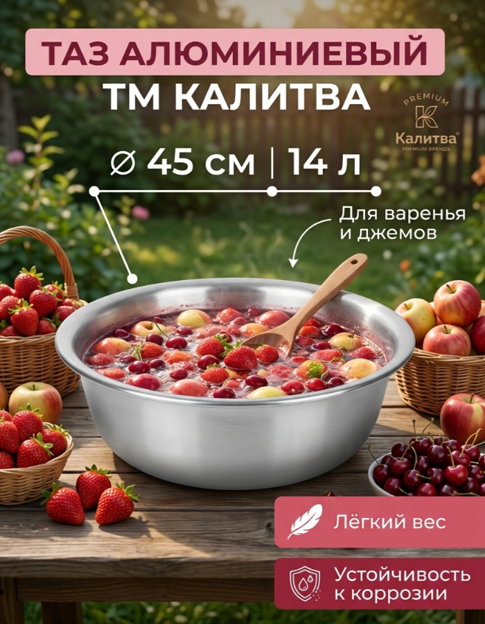 Таз алюминиевый 45см ТМ Калитва