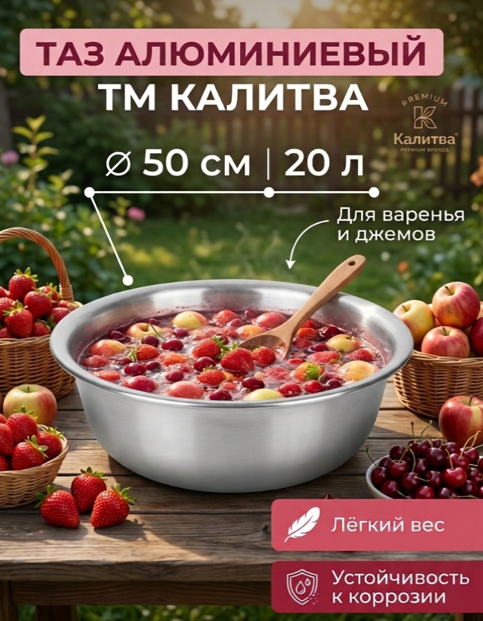 Таз алюминиевый 50см ТМ Калитва